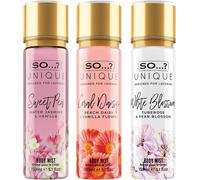Unique Summer Breeze Brume Parfumée Sweet Pea, Coral, White Blossom Brume Corporelle Parfumée Pour Femme 150ml (Lot De 3)