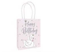 Unique Swan Lot de 3 sacs cadeaux d'anniversaire Motif princesse cygne Rose, Imprimé Animal, 75797, multicolore