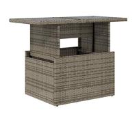 UNIQUE* Table de Jardin/Terrasse/Extérieure - UU - 2/4 PERSONNES - dessus en verre - gris 100x55x73cm résine tressée TT365