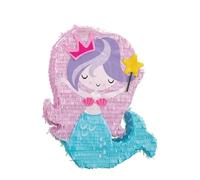 Unique- Tambour Piñata 3D en Forme de sirène | 1 pièce, 68141, Multicolore
