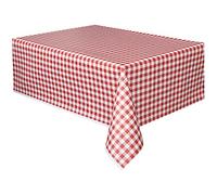Unique UK 50271 Nappe Plastique-2,74 m x 1,37 m-Vichy Rouge, Multicolour, 274 L x 137 W centimeters