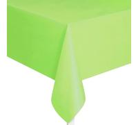 Unique UK Solid Nappe en Plastique Vert Citron Court, rectangulaire, 137 x 274 cm, élégante et Durable, pour Les fêtes, Les événements et la Maison