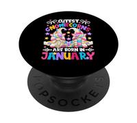 Unique Unicorn Birthday Gnomes for Women Born in January PopSockets PopGrip Adhésif
