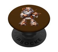 Unique Violin GNOME in Boho Hippie Pants Groovy Flower Power PopSockets PopGrip Adhésif