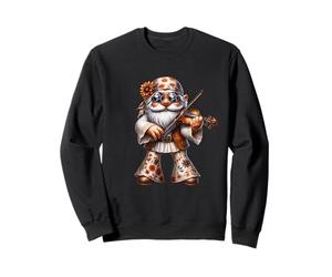 Unique Violin GNOME in Boho Hippie Pants Groovy Flower Power Sweatshirt