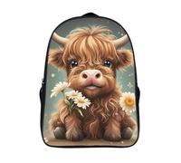unique voyage sac dos hautes terres cartable fille primaire 2 compartiment veau sac d'école imprimé en 3d-16,12 ans et plus pour les voyages les affaires