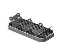 Unique W Design Porte-savon pour l'organisation de l'évier - Porte-éponge antidérapant avec drain à séchage rapide - Étagère de salle de bain en acier au carbone 19,3 x 8,5 cm (gris)