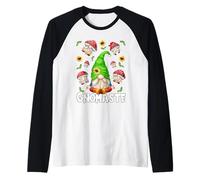 Unique Yoga Garden GNOME for Women with Toadstool Mushroom Manche Raglan