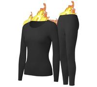 UNIQUEBELLA Ensemble Sport Femme Collant Thermique Tenue de Sport Combinaison Ski Femme - Tissu Confortable, Gestion de l'Air, Texture HD, Extensibilité, Multi-Usages - Noir, Taille M