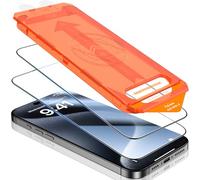 UniqueMe 2 Pièces Verre Trempé pour iPhone 15 Pro Max Protection Ecran, Protection de Positionnement, HD Transparent, Compatible avec ID Face