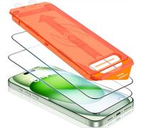 UniqueMe 2 Pièces Verre Trempé pour iPhone 15 Protection Ecran, Protection de Positionnement, HD Transparent, Compatible avec ID Face