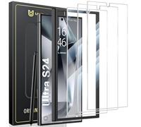 UniqueMe 3 Pièces Protection Ecran pour Samsung Galaxy S24 Ultra Verre Trempé, HD Transparent, Protection de Positionnement, Compatible avec ID d'empreintes Digitales