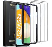 UniqueMe 3 Pièces Verre Trempé pour Samsung A52/A52s Protection Ecran,Protection de Positionnement,HD Transparent,Compatible avec ID d'empreintes Digitales