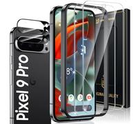 UniqueMe 4 Pièces Verre Trempé pour Google Pixel 9 Pro Protection, 2 Pièces Protection Ecran 2 Pièces Verre Trempé Protection d'objectif, Compatible avec ID d'empreintes Digitales