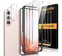 UniqueMe 5 Pièces Verre Trempé pour Samsung Galaxy S22 Plus Protection, 3 Pièces Protection Ecran 2 Pièces Verre Trempé Protection d'objectif,Compatible avec ID d'empreintes Digitales