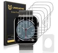 UniqueMe 6 Pièces Protection écran Compatible avec Apple Watch Series 4/5/6/SE 44 mm Film, Installation Facile, Film Flexible, Soft HD TPU