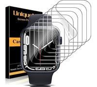 UniqueMe 8 Pièces Protection Ecran Compatible avec Apple Watch Series 6 42 mm, Adsorption Anhydre, Film Flexible, Soft HD TPU Anti-Rayures