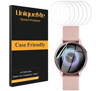 UniqueMe 9H Full Screen pour Samsung Galacy Active2/Watch 4 40 mm Protection d'écran, 2 Pièces Verre De Protection en Aluminium, Dureté 9H pour Film de Protection Facile à installer-Noir