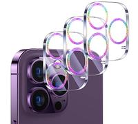 UniqueMe Lot de 3 protecteurs d'appareil photo en acrylique pour iPhone 14 Pro Max/iPhone 14 Pro, sans verre, compatible avec coque, anti-rayures, mode prise de vue nocturne, pailleté