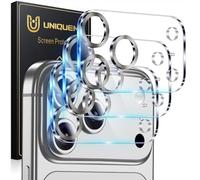 UniqueMe Lot de 3 protecteurs d'objectif d'appareil photo pour iPhone 17 Pro Max en verre trempé ultra HD [compatible avec coque] [résistant aux rayures] [mode prise de vue nocturne] Cercle gris
