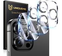 UniqueMe Lot de 3 protections d'appareil photo pour iPhone 16 Pro/iPhone 16 Pro Max - [Résistant aux rayures, stable] Ultra transparent Dureté 9H Protection d'appareil photo pour iPhone 16 Pro Max