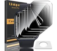 UniqueMe Lot de 6 protecteurs d'écran de confidentialité en TPU compatibles avec Apple Watch 44 mm Series 5/6/SE, [film flexible amélioré] anti-rayures [sans bulles] anti-espion en TPU souple HD transparent pour iWatch 44 mm