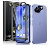 UniqueMe pour Google Pixel 9A Verre Trempé - 2 Pièces Protection Ecran 2 Pièces Verre Trempé Protection d'objectif, Compatible avec ID d'empreintes Digitales