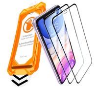 UniqueMe pour iPhone 11/XR Verre Trempé - [Protection de l'écran Complet] Protection écran pour iPhone 11/XR Verre Trempé, Auto-Installable, 2 Pack