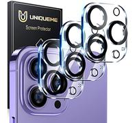 UniqueMe pour iPhone 14 Pro/iPhone 14 Pro Max Protection Camera Objectif - Ultra HD Caméra Protection, 9H Dureté, Ultra Résistant Film Verre Trempé, Facile à Installer - 3 Pièces