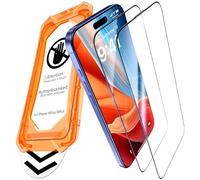 UniqueMe pour iPhone 15 Plus/16 Plus Verre Trempé - [Protection de l'écran Complet] Protection écran pour iPhone 15 Plus/16 Plus Verre Trempé, Auto-Installable, 2 Pack