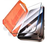 UniqueMe pour iPhone 16 Pro Verre Trempé - Protection Ecran, Protection de Positionnement, HD Transparent, Compatible avec ID Face- 2 Pièces