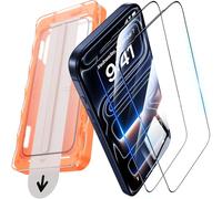 UniqueMe pour iPhone 17/16 Pro Verre Trempé - 2 Pièces Film de Protection pour iPhone 17/16 Pro Protection Ecran, élimination Automatique de la Poussière, Installation Facile et Rapide