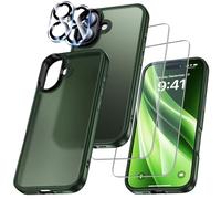 UniqueMe pour iPhone 17 Coque - 5 en 1 Kit Case Protection pour iPhone 17,1 Cover & 2 Verre Trempé & 2 Caméra Arrière Protecteur - Vert