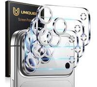 UniqueMe pour iPhone 17 Pro Max Caméra Arrière Protecteur - Ultra HD Caméra Protection, 9H Dureté, Ultra Résistant Film Verre Trempé, Facile à Installer - 3 Pièces - Argent Brillant