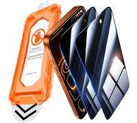 UniqueMe pour iPhone 17 Pro Verre Trempé Anti Espion - Protection écran pour iPhone 17 Pro Anti Espion, Protection de l'écran Complet, Auto-Installable, 2 Pack