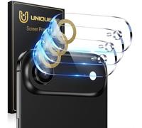 UniqueMe pour iPhone Air Caméra Arrière Protecteur - Ultra HD Caméra Protection, 9H Dureté, Ultra Résistant Film Verre Trempé, Facile à Installer - 3 Pièces - Or Brillant