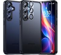 UniqueMe pour Samsung Galaxy 25 Coque - Coque pour Samsung Galaxy 25 Case, 5 en 1 Kit Protection Cover,1 Coque & 2 Verre Trempé & 2 Caméra Arrière Protecteur - Noir