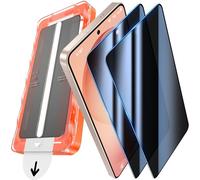 UniqueMe pour Samsung Galaxy 26 Verre Trempé Anti Espion- Protection Ecran, Protection de Positionnement, HD Transparent, Couverture 3D Complète, Compatible avec ID Face, 2 Pièces-Noir