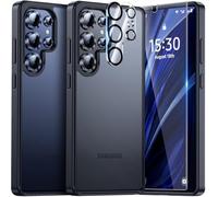 UniqueMe pour Samsung Galaxy S25 Ultra Coque,5-en-1 Kit Coque pour Samsung Galaxy S25 Ultra Case Protection Cover,1 Coque & 2 Verre Trempé & 2 Caméra Arrière Protecteur - Noir