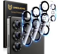 UniqueMe pour Samsung Galaxy S25 Ultra Protection Camera Objectif - Ultra HD Caméra Protection, 9H Dureté, Ultra Résistant Film Verre Trempé, Facile à Installer-3 Pièces