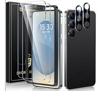 UniqueMe pour Samsung Galaxy S25 Ultra Verre Trempé - 2 Pièces Protection Ecran pour S25 Ultra avec 2 Pièces Protection Camera Objectif, Compatible avec ID d'empreintes Digitales