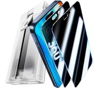 UniqueMe Premium 360 Anti Espion Verre Trempé pour iPhone 15 Pro Max Intimité Protection écran, Dépoussiérage Automatique, 9H Couverture Complète Verre de Protection Privacy Film, 2 Pièces