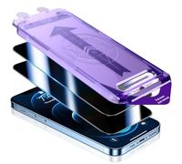 UniqueMe Premium Intimité Verre Trempé pour iPhone 12/12 Pro Protection écran Anti Espion, Dépoussiérage Automatique, 9H Couverture Complète Verre de Protection Privacy Film, 2 Pièces