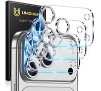 UniqueMe Protection d'objectif d'appareil photo pour iPhone 17 Pro Max - Lot de 3 protections d'objectif d'appareil photo en verre trempé ultra HD [compatible avec coque] [résistant aux rayures] [mode