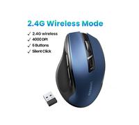 (UNIQUEMENT 2,4 G Bleu) Souris sans fil UGREEN Souris Bluetooth 5.0 Souris ergonomique 4000 DPI 6 boutons