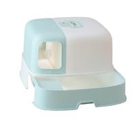 Uniquement pour chats et chiens Grande litière pour chat, fermée avec spatule, visière et accès facile, poignée sur le dessus avec boucles pour la portabilité de l'intimité Utilisation en intérieur