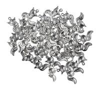 Uniquer Lot de 40 breloques en forme de renard en alliage argenté pour bracelets et colliers