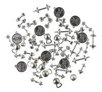 Uniquer Lot de 56 breloques de 7 styles pour exercices de musculation, gym, sport, bodybuilding, fitness - Breloques mixtes pour la fabrication de bijoux, bracelets, colliers et accessoires, Métal,
