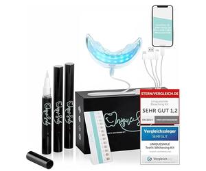 UniqueSmile Kit de teeth whitening de haute qualité pour éclaircissement des dents et dents blanches - 100 jours d'essai sans risque