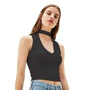 Uniquestyle Femme Col V Manches Courtes Tee Shirt Top Wrap Hauts Plume Taille Loose (Z-Noire, Small)